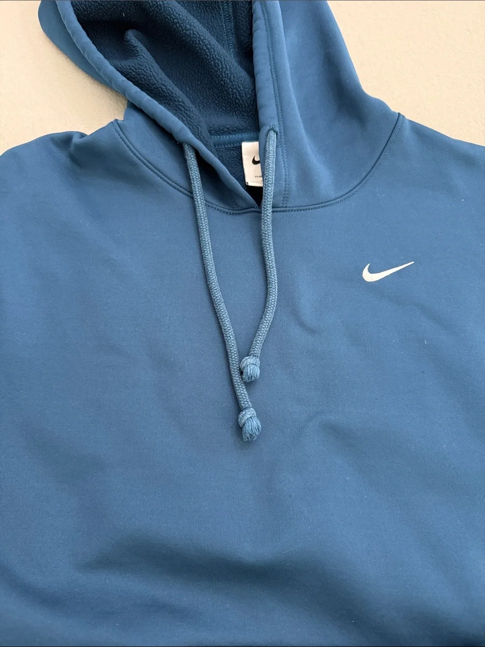 Nike Woman’s Dark Teal Blue Pullover Hoodie with White Swoosh Size XSmall